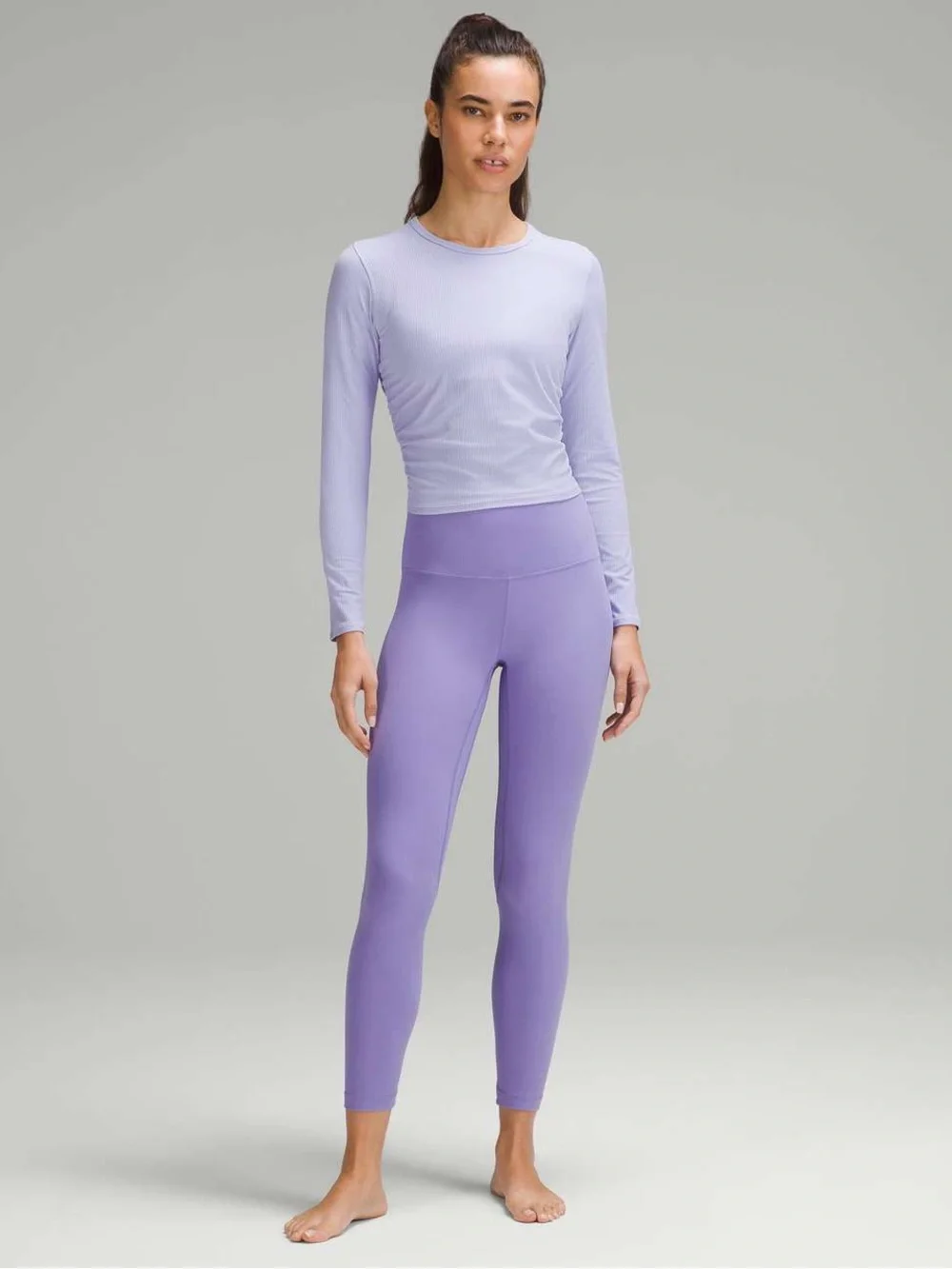Lululemon All it Takes Ribbed Nulu Long Sleeve Lilac Purple Top Tee *29